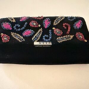 Gorgeous Black Velvet beaded evening bag by Loeffler Randall